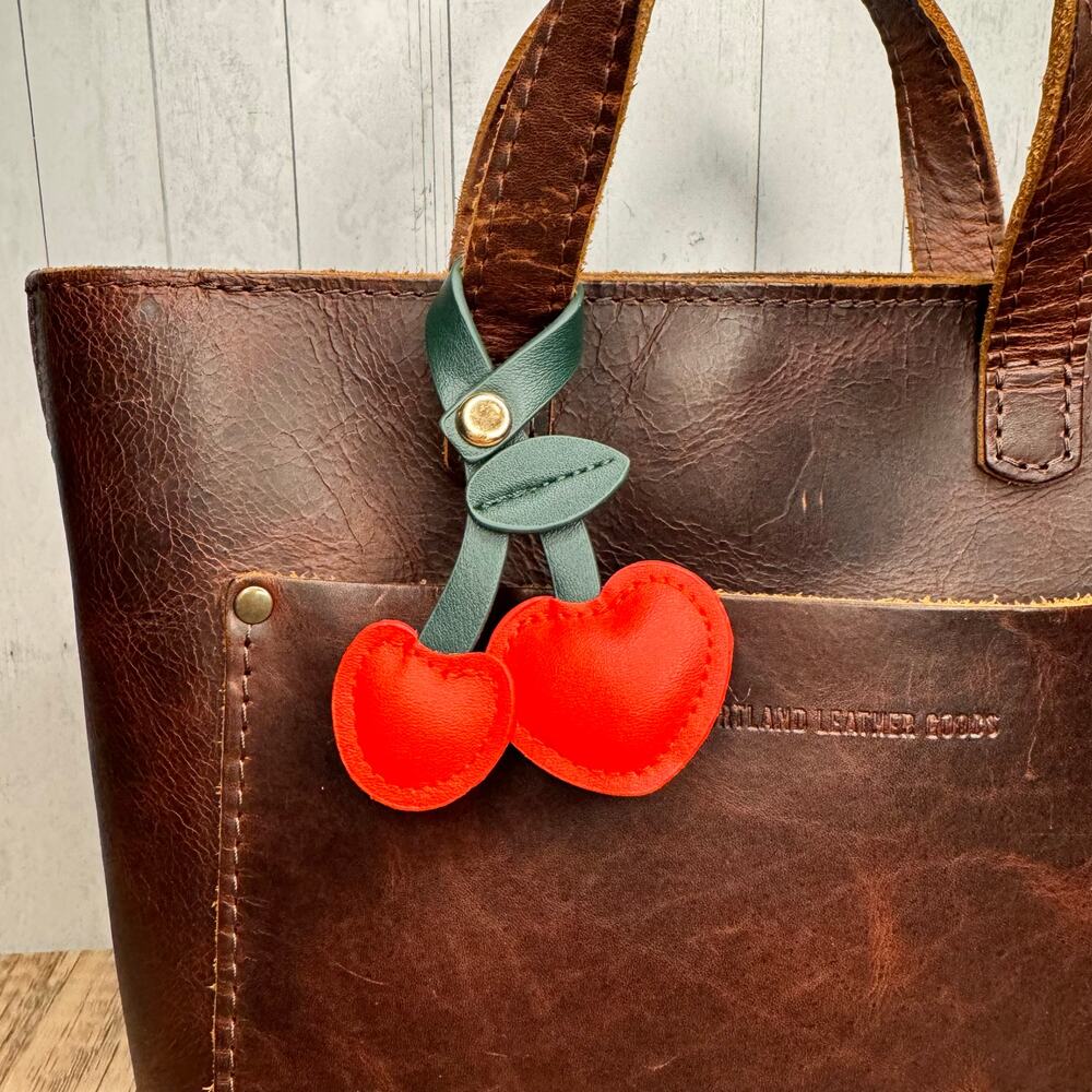 Cherries Bag Charm Red Cherry Purse Charm Fruit Keychain Flair NEW FAST SHIP